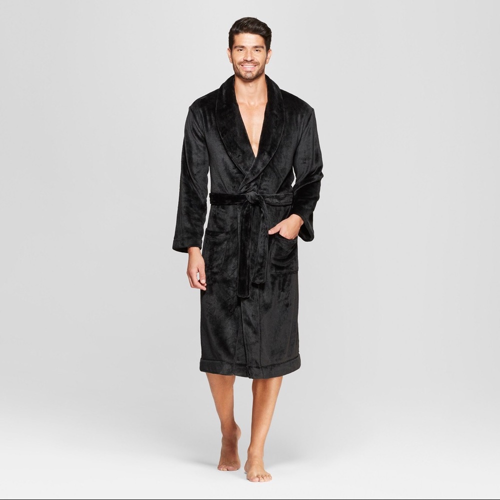 Final sale Black velvet robe